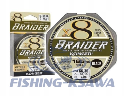Plecionka Konger Braider X8 0,12 mm x 150 m