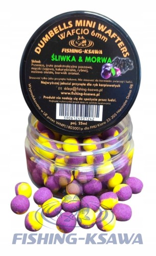 DUMBELLS MINI WAFTERS "WAFCIO"ŚLIWKA &amp; MORWA 6MM 25ML FISHING-KSAWA