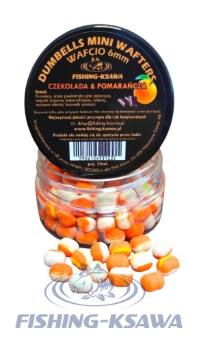 DUMBELLS MINI WAFTERS "WAFCIO"Czekolada &amp; Pomarańcza 6MM 25ML FISHING-KSAWA