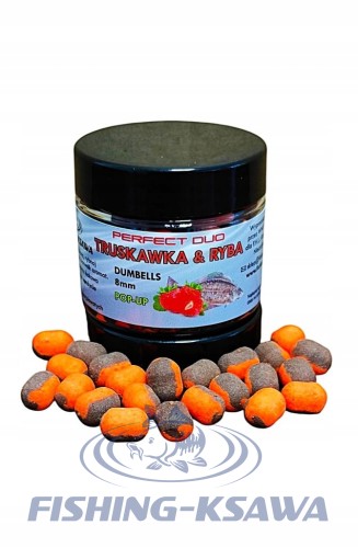Dumbells Perfect Duo Truskawka & Ryba 8mm Pop-Up FISHING-KSAWA